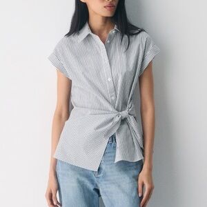 Aritzia Striped Tie Top Size L BNWT